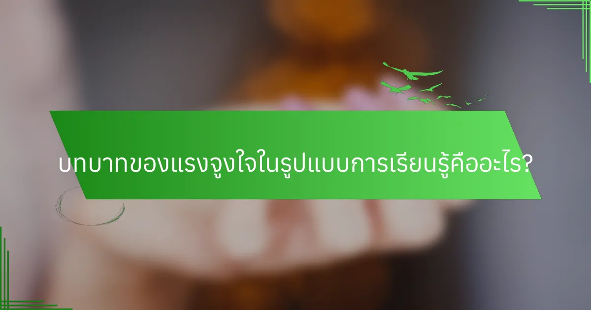 บทบาทของแรงจูงใจในรูปแบบการเรียนรู้คืออะไร?