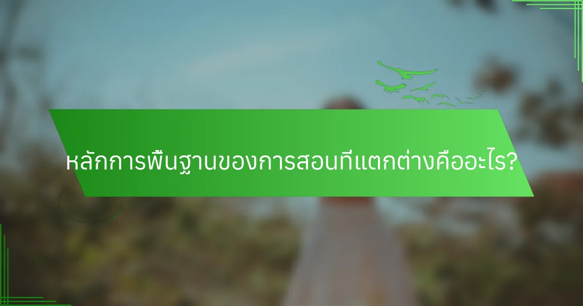 หลักการพื้นฐานของการสอนที่แตกต่างคืออะไร?