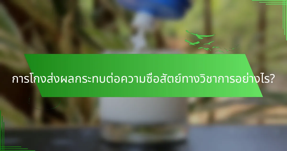 การโกงส่งผลกระทบต่อความซื่อสัตย์ทางวิชาการอย่างไร?