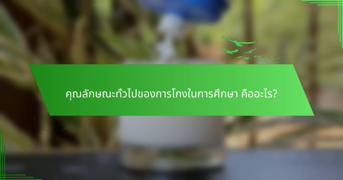 คุณลักษณะทั่วไปของการโกงในการศึกษา คืออะไร?