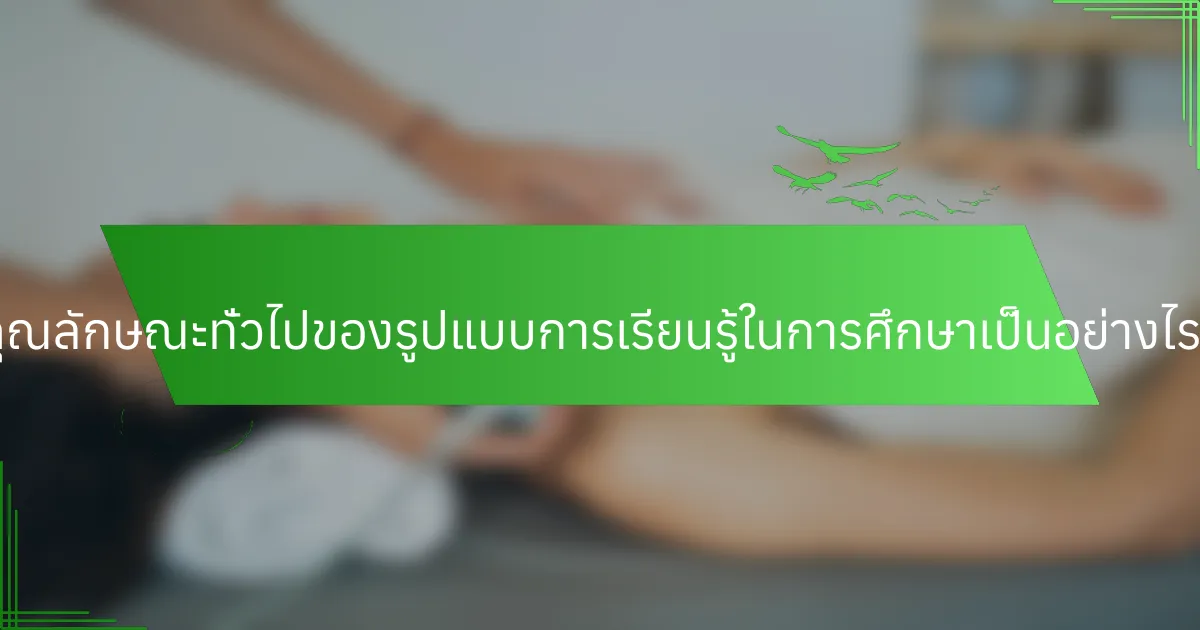 คุณลักษณะทั่วไปของรูปแบบการเรียนรู้ในการศึกษาเป็นอย่างไร?