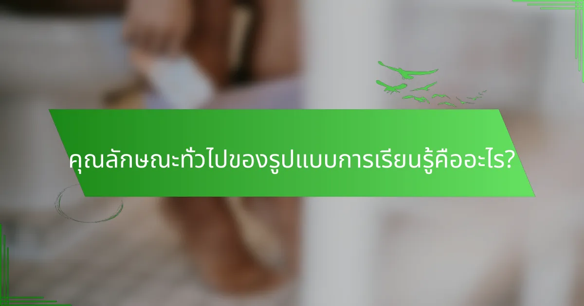 คุณลักษณะทั่วไปของรูปแบบการเรียนรู้คืออะไร?