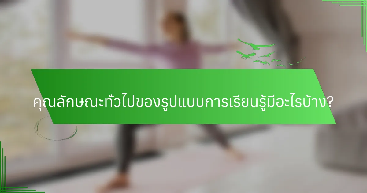 คุณลักษณะทั่วไปของรูปแบบการเรียนรู้มีอะไรบ้าง?