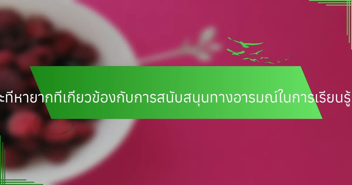 คุณลักษณะที่หายากที่เกี่ยวข้องกับการสนับสนุนทางอารมณ์ในการเรียนรู้มีอะไรบ้าง?