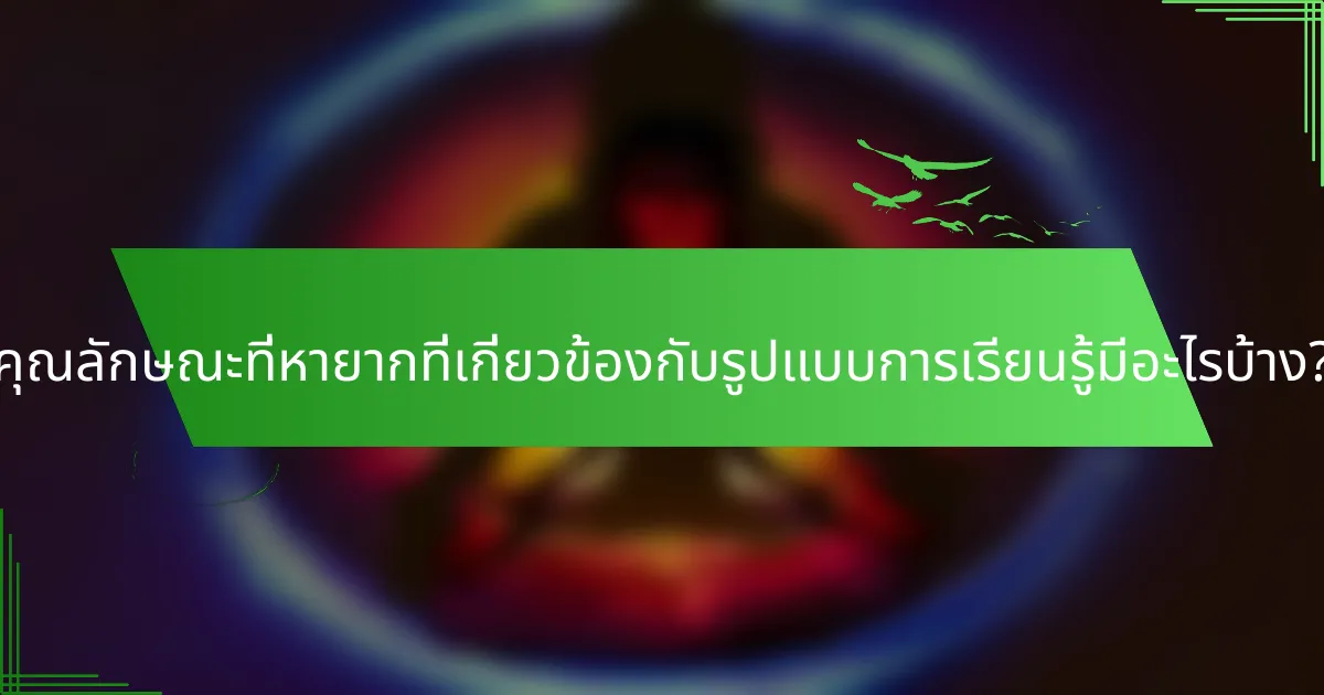 คุณลักษณะที่หายากที่เกี่ยวข้องกับรูปแบบการเรียนรู้มีอะไรบ้าง?