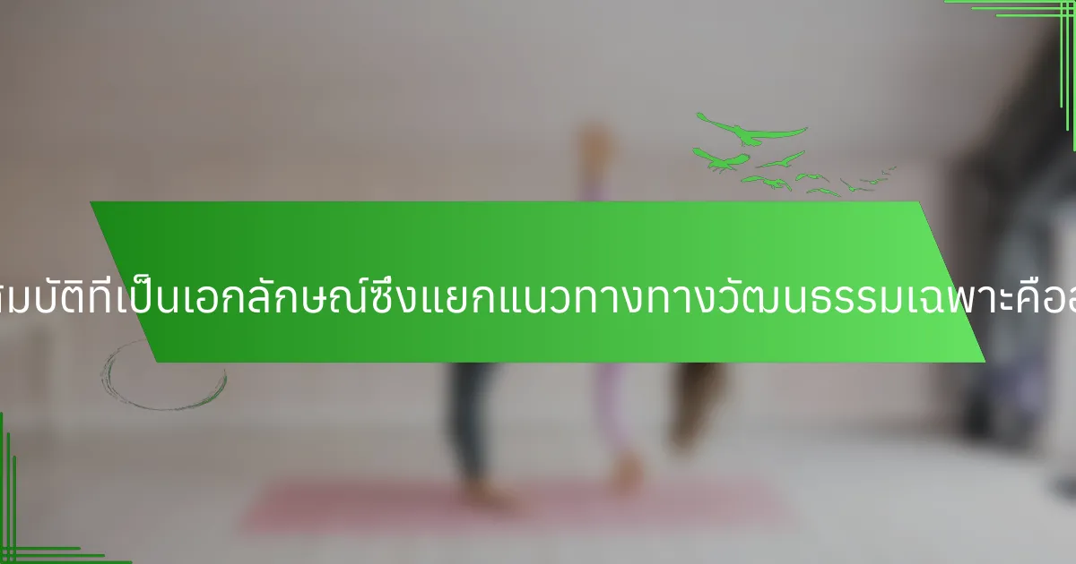 คุณสมบัติที่เป็นเอกลักษณ์ซึ่งแยกแนวทางทางวัฒนธรรมเฉพาะคืออะไร?