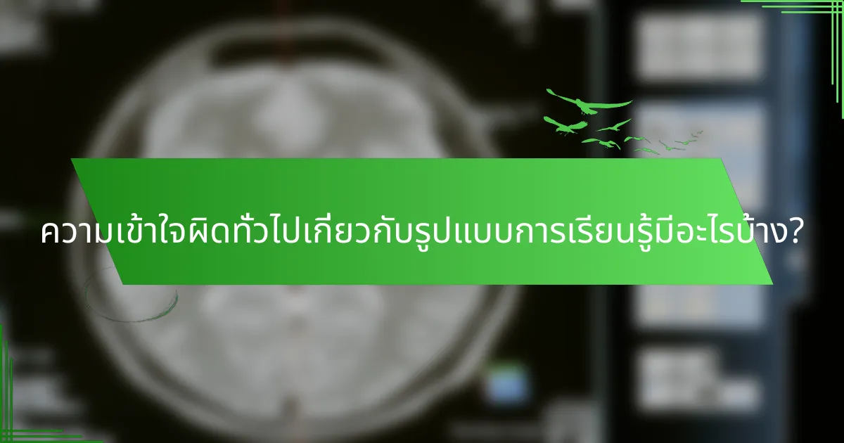 ความเข้าใจผิดทั่วไปเกี่ยวกับรูปแบบการเรียนรู้มีอะไรบ้าง?