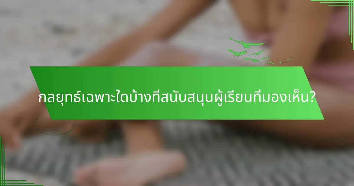 กลยุทธ์เฉพาะใดบ้างที่สนับสนุนผู้เรียนที่มองเห็น?