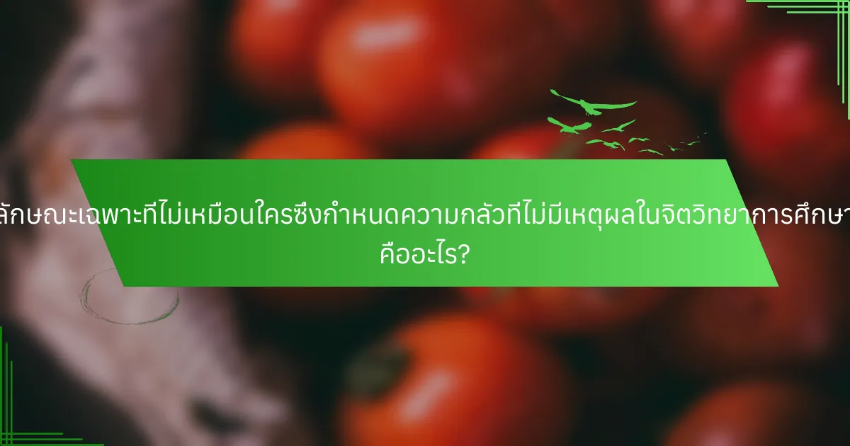 ลักษณะเฉพาะที่ไม่เหมือนใครซึ่งกำหนดความกลัวที่ไม่มีเหตุผลในจิตวิทยาการศึกษา คืออะไร?