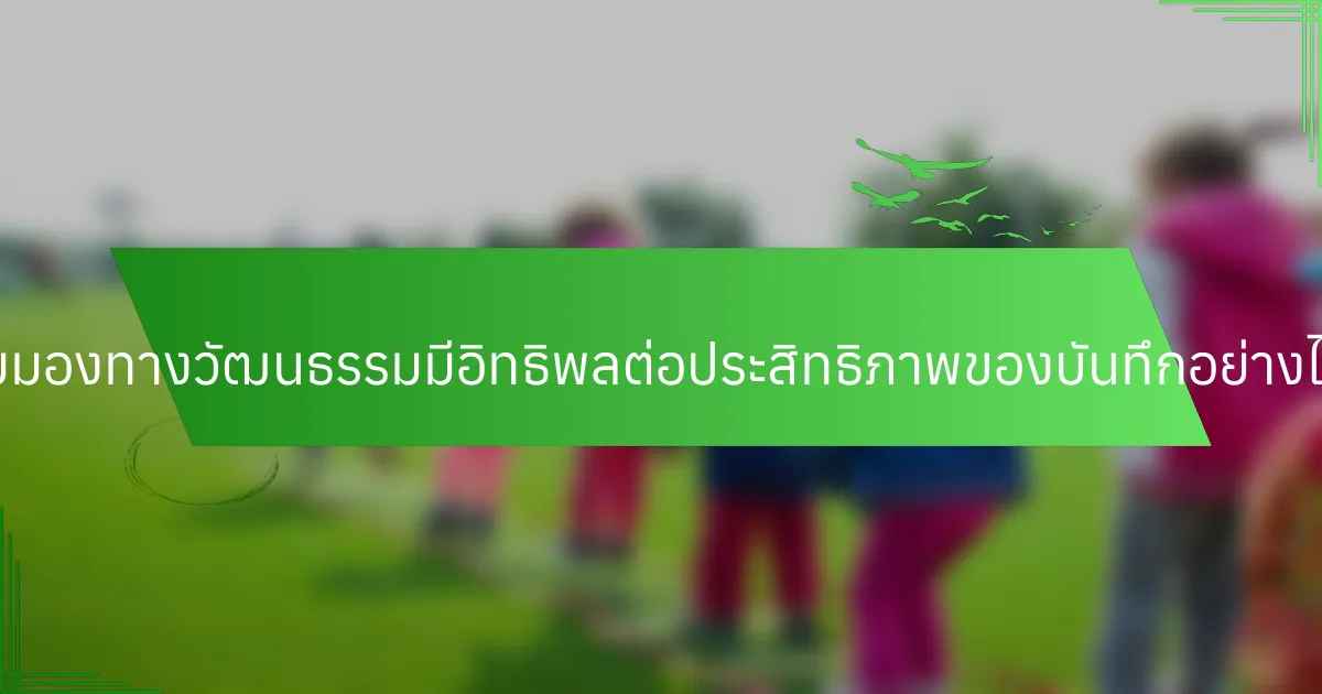 มุมมองทางวัฒนธรรมมีอิทธิพลต่อประสิทธิภาพของบันทึกอย่างไร?