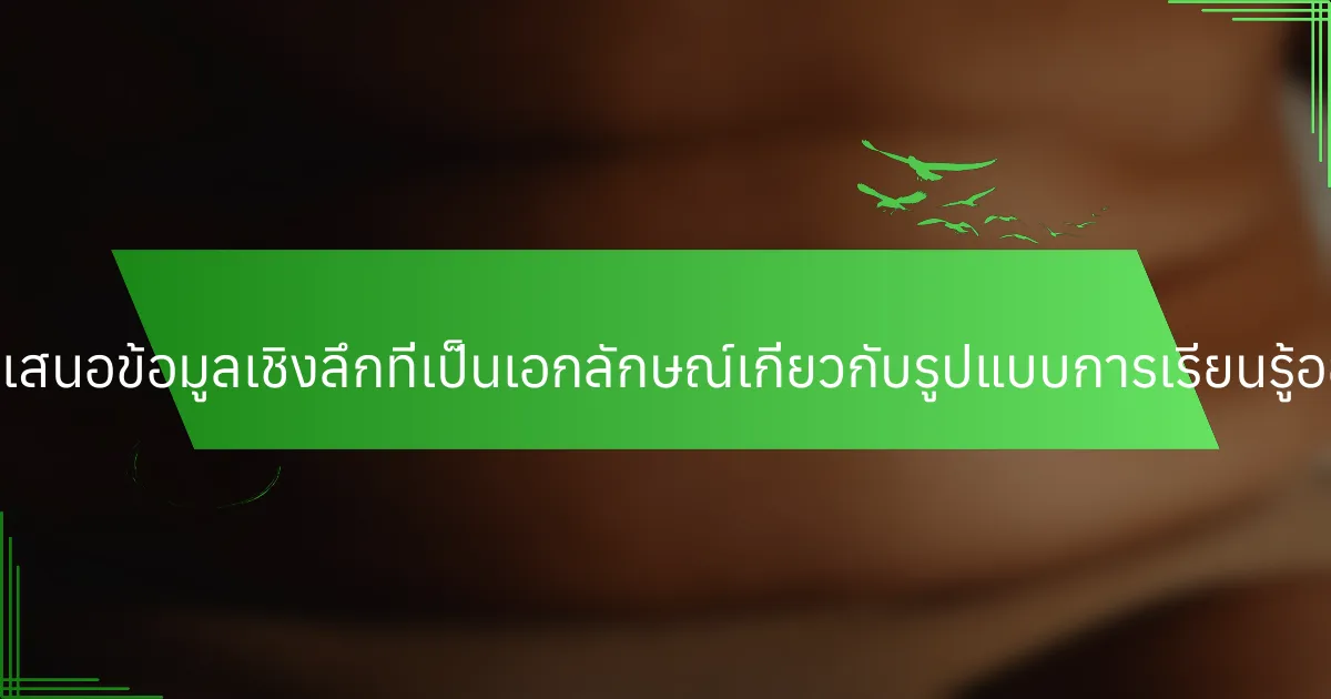 นักวิจัยเสนอข้อมูลเชิงลึกที่เป็นเอกลักษณ์เกี่ยวกับรูปแบบการเรียนรู้อย่างไร?