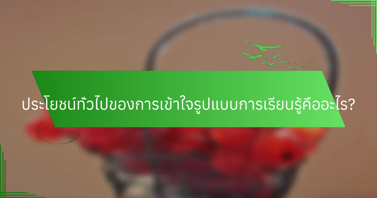 ประโยชน์ทั่วไปของการเข้าใจรูปแบบการเรียนรู้คืออะไร?