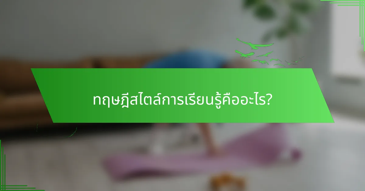 ทฤษฎีสไตล์การเรียนรู้คืออะไร?